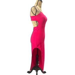 Forever 21 Hot Pink Open Back Cutout Side Slit Bodycon Maxi Dress Small
